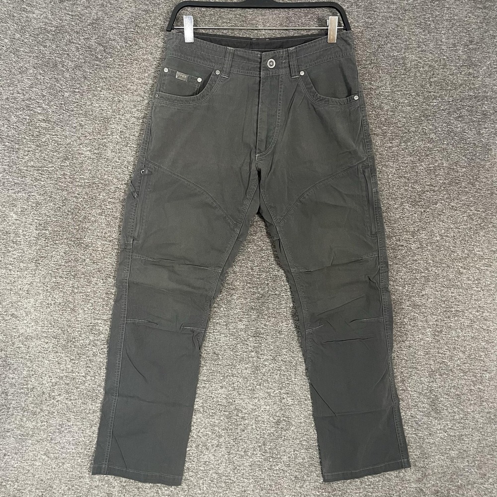Kuhl Pants Mens 30x30 Gray Hiking Khakis Stretch Pockets Rock Climbing Gorp